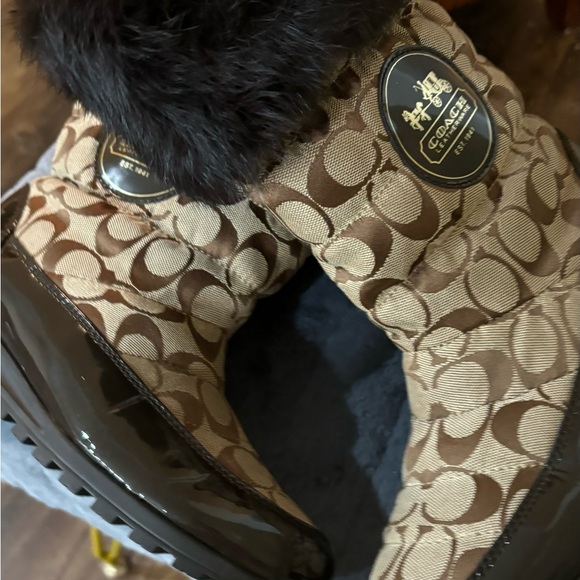 Coach winter snow brown boots size 8 - Picture 6 of 14